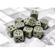 WW2 German Opaque Grey/Black 16mm D6 Dice Block (12)