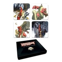 Hellboy Cork Coaster Set Mignolas Classic Watercolors
