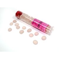 Crystal Pink Frosted Glass Stones in 5 1/2" Tube (40+)