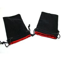 Velvet Bag Black / Red Inside Big 5" x 8"