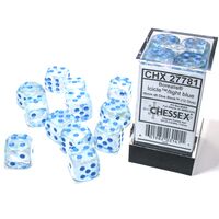 Borealis® Icicle™/light blue Luminary™ 16mm Dice Block™ (12 dice)