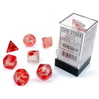 Nebula® Red/silver Luminary™ 7-Dice Set