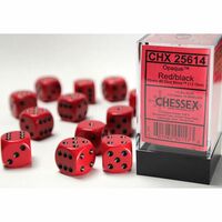 Opaque Red/Black 16mm Dice (12)
