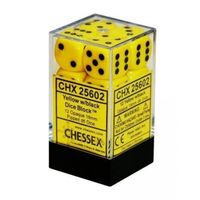 Opaque Yellow/Black 16mm Dice (12)
