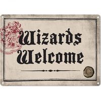 HARRY POTTER TIN SIGN WIZARDS WELCOME