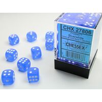 Frosted 12mm D6 Blue/White Dice Block