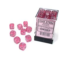 Borealis 12mm D6 Pink/Silver Luminary Dice Block