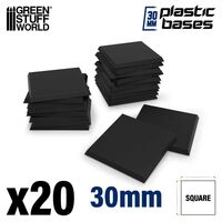Black Plastic Bases - Square 30mm (20)