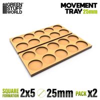 MDF Movement Trays 25mm 5x2 - Skirmish Lines