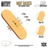 MDF Oval Pill Base 25x70mm (x10) (Thickness 3mm)