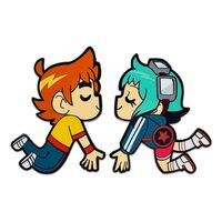 Scott & Ramona Kissing Pin Badge - Scott Pligrim