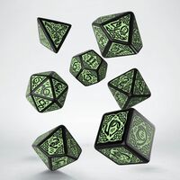Celtic 3D Dice Set Black & Green