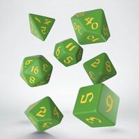 Classic Runic Dice Set Green & Yellow