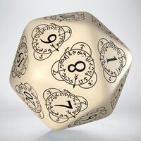 Level Counter D20 Beige & Black
