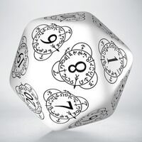 Level Counter D20 White & Black