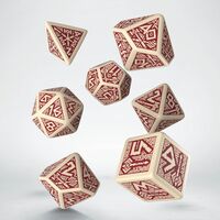 Dwarven Dice Set Beige & Burgundy