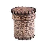 Skully Beige Leather Dice Cup