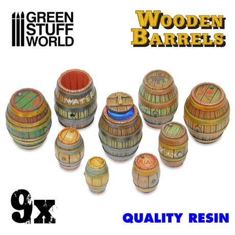 Wooden Barrels Resin Set