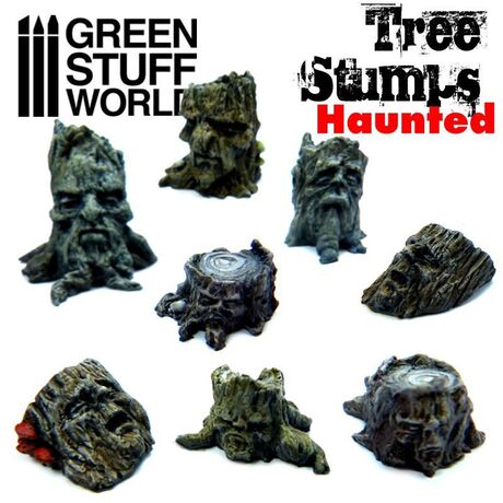 Tree Stumps Haunted Resin Set (8)
