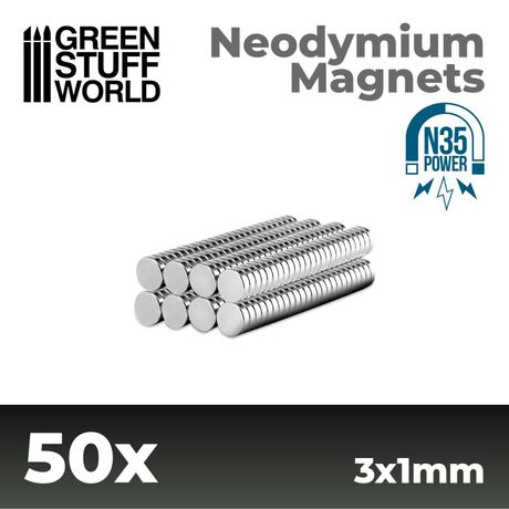 Neodymium Magnets N35 3x1mm (50)
