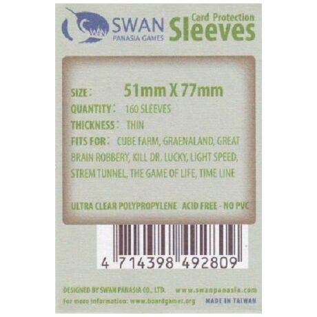 Swan Sleeves 51mm X 77mm (160 pieces)