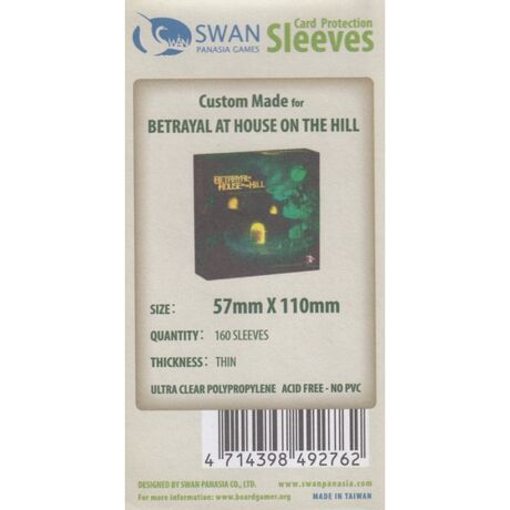 Swan Sleeves 57mm X 110mm BETRAYAL AT HOUSE ON THE HILL (160 pieces)