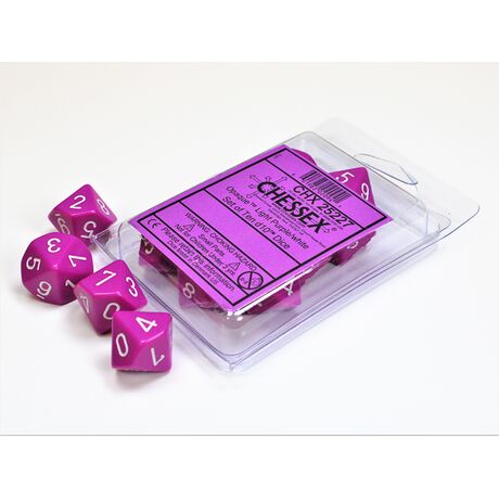 Opaque Light Purple/white Set of Ten d10s