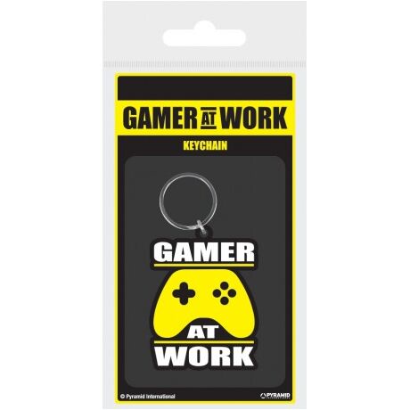 Gamer At Work Rubber Keychain