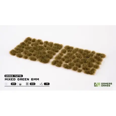 Mixed Green 6mm Grass Tufts - Wild (70)