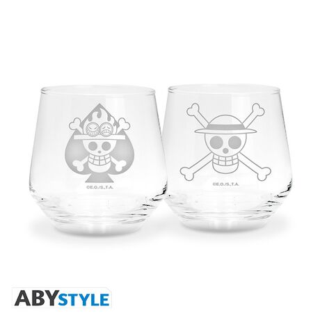 One Piece 2 Glass Set Luffy & Ace