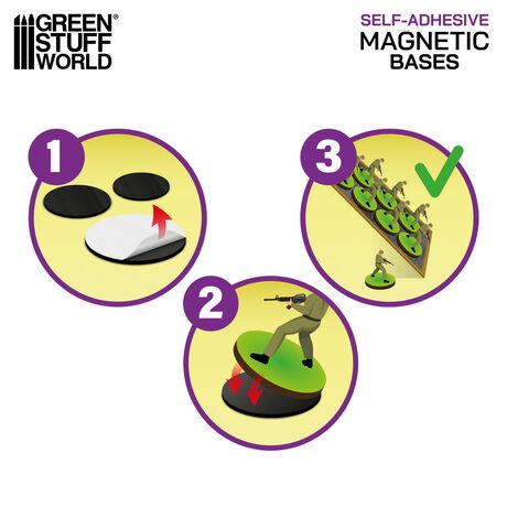 Adhesive Oval Magnetic Bases 74x42mm AOS (x14)