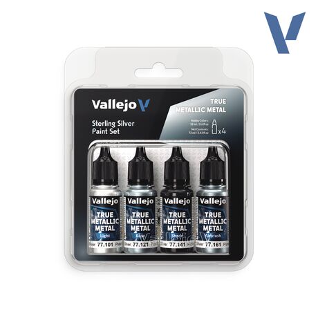 Sterling Silver Paint Set  (4 Colors) True Metallic Metal