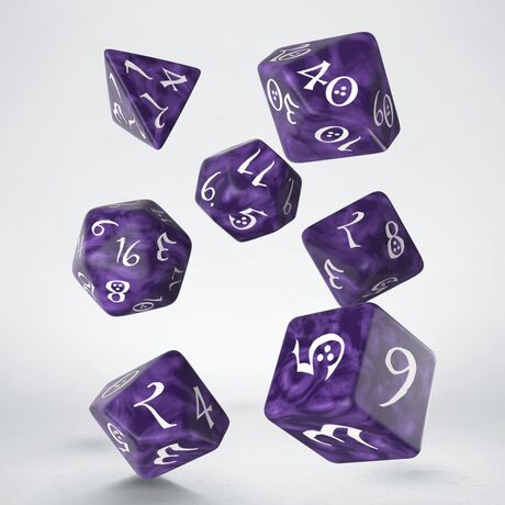 Classic RPG Dice Set Lavender & White
