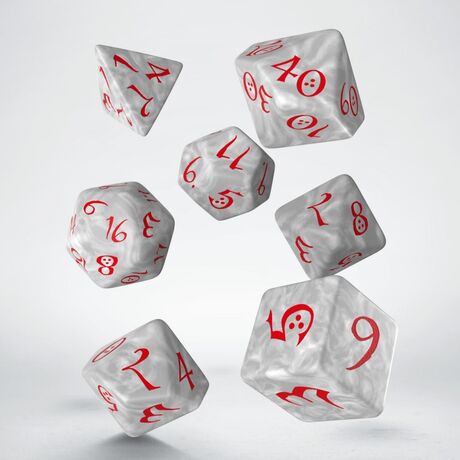 Classic RPG Dice Set Pearl & Red