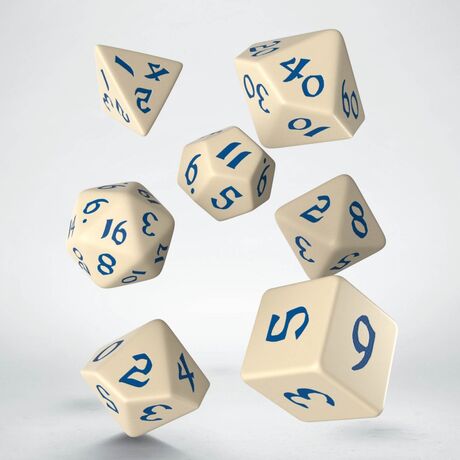 Classic Runic Dice Set Beige & Blue