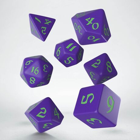 Classic Runic Dice Set Purple & Green