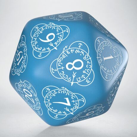 Level Counter D20 Blue & White