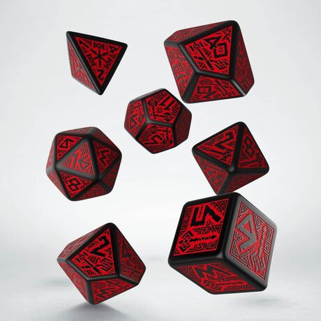 Dwarven Dice Set Black & Red