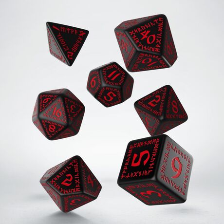 Runic Dice Set Black & Red