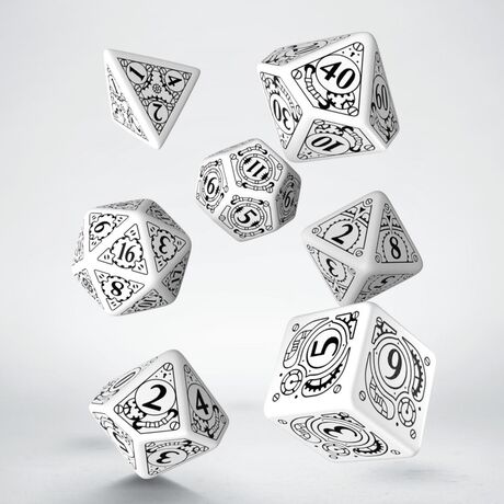 Steampunk Dice Set White & Black