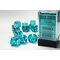 Translucent Teal/White16mm Dice Block™ (12)
