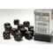 Opaque Black/Gold 16mm Dice Block™ (12)