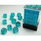 Translucent Dice Block™ 12mm d6 Teal/white (36)