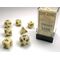 Opaque Ivory/black 7-Dice Set