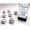 Opaque White/black 7-Dice Set