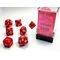 Opaque Red/white 7-Dice Set