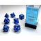 Opaque Blue/white 7-Dice Set