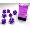 Opaque Purple/white 7-Dice Set
