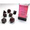 Opaque Black/red 7-Dice Set