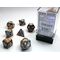 Gemini® Copper-Steel/white 7-Dice Set